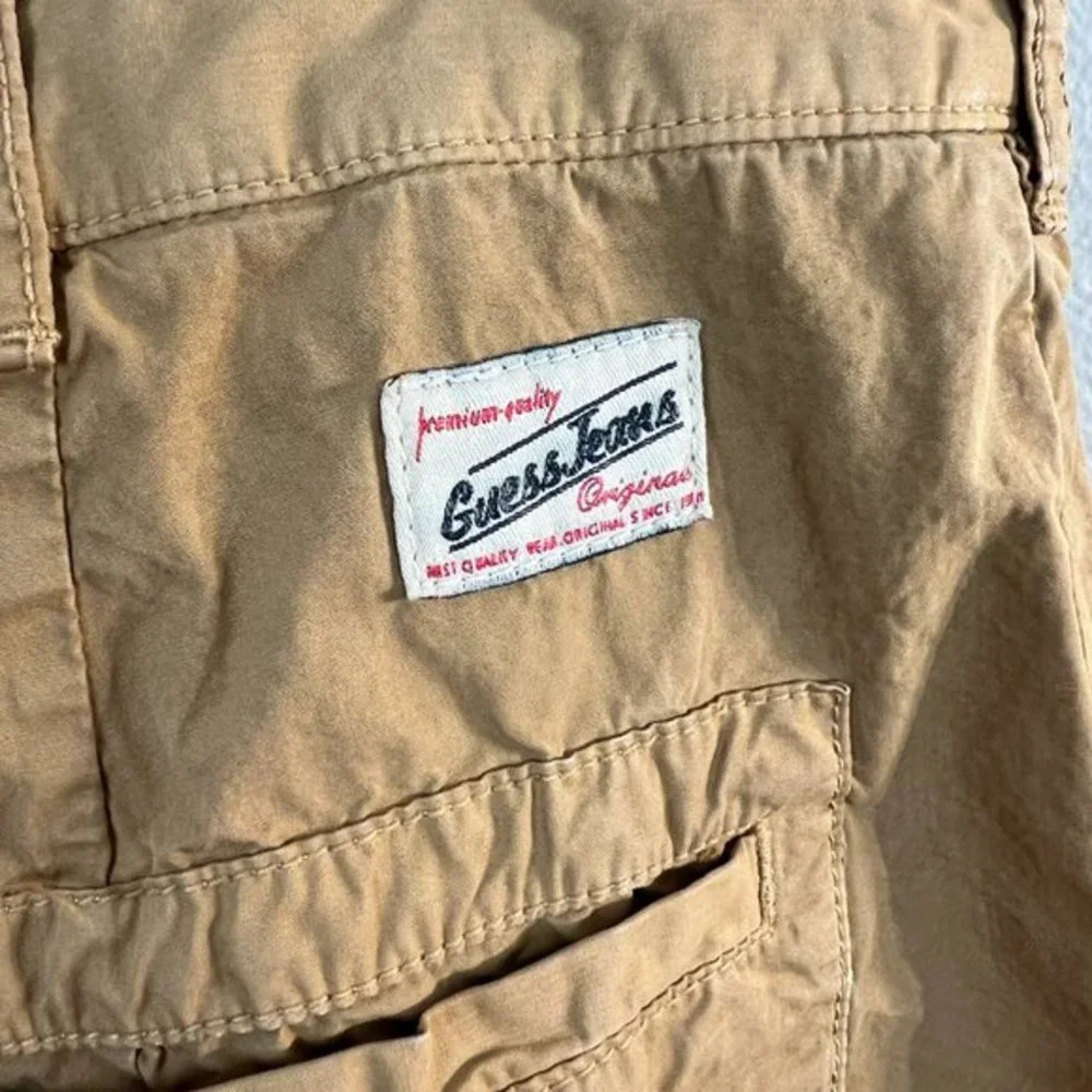 Guess Jeans‎ Shorts 36 Mens Khaki Utility Pockets 100% Cotton